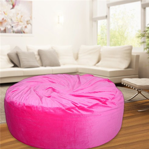   Ghế lười hình trụ  hồng (75 x 45) Vải Nhung Hàn Quốc