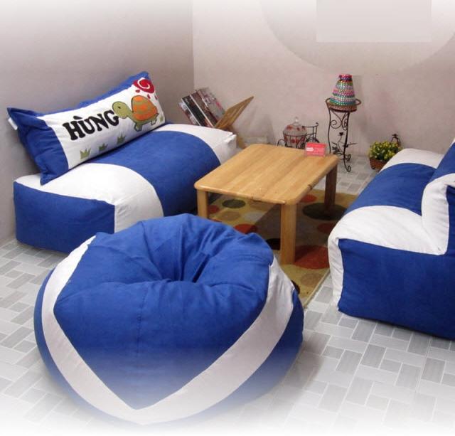 Bộ ghế lười Sofa hạt xốp vải  Nhung Lạnh Hàn Quốc
