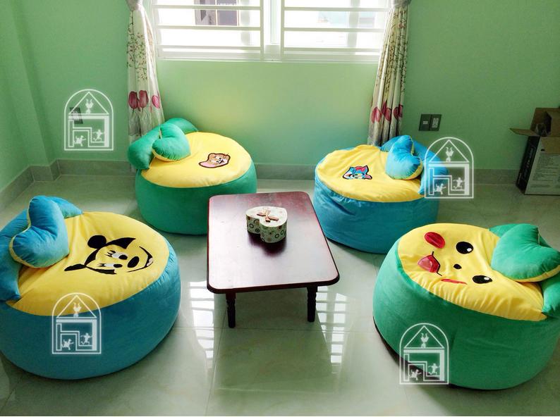   Bộ ghế lười hạt xốp (85 x 45cm) vải Nhung lạnh Hàn Quốc