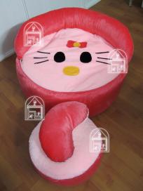   Gối lười trụ tròn Kitty (90 x45) vải Nhung lạnh Hàn Quốc
