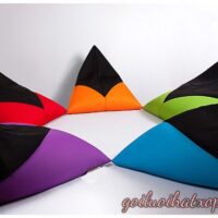 Ghế lười hình kim tự tháp size S phối màu đẹp (0,7m x 1m) vải Kate
