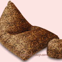 Ghế Lười Hạt Xốp Hình Kim Tự Tháp Size Đại (1,2 M X 1,5m) Vải Nhung Lạnh Hàn Quốc