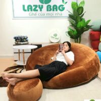 Ghế Lười Trụ Tròn Size 150cm Vải Nhung Hàn